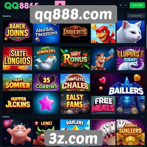 Variedade de jogos disponíveis no qq888.com